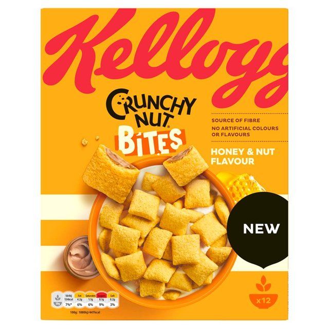 Kellogg's Crunchy Nut Bites Honey & Nut Flavour Breakfast Cereal 375g