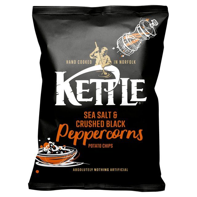 KETTLE Chips Sea Salt & Crushed Black Peppercorns   130g