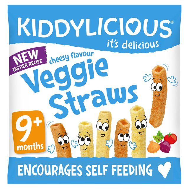 Kiddylicious Cheesy Flavoured Veggie Straws Baby Snacks 12g
