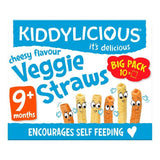 Kiddylicious Cheesy Flavoured Veggie Straws Baby Snacks Big Pack 10 x 12g