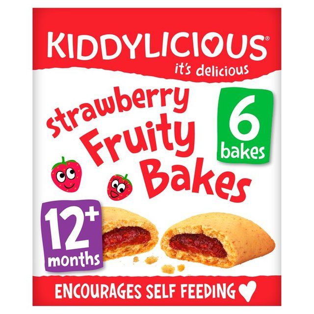 Kiddylicious Strawberry Fruity Bakes Baby Snacks Multi 6 x 22g