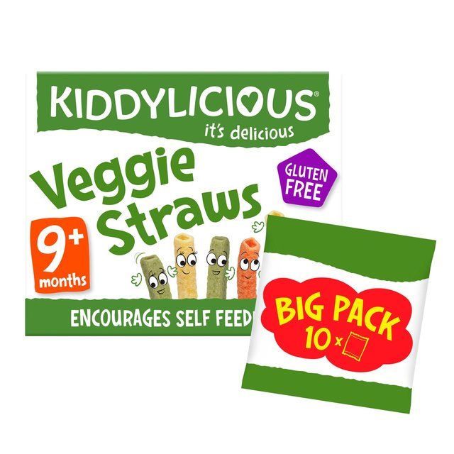Kiddylicious Veggie Straws Baby Snacks Big Pack 10 x 12g