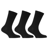 Kids Cotton School Socks (Pack Of 3) (UK Shoe 12.5-3.5) Black / 1EA