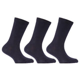 Kids Plain Cotton School Socks (Pack Of 3) (UK Shoe 9-12) Navy / 1EA