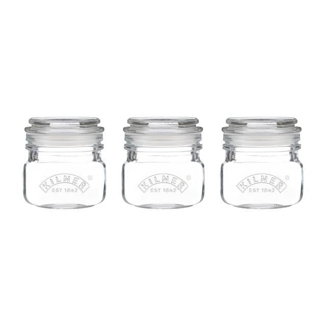 Kilner Square Push Top Jars Set of 3 250ml 3 per pack