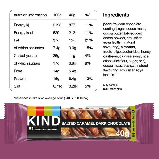 KIND Salted Caramel Dark Chocolate 12 Pack 12 x 40g