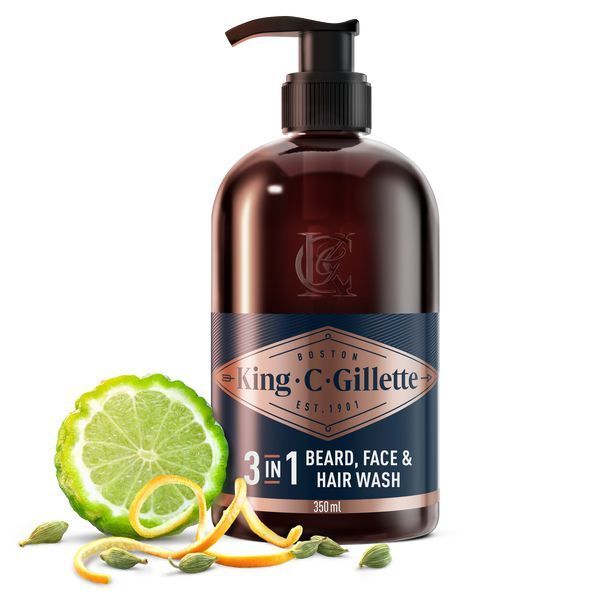 King C. Gillette Beard Shampoo & Face Wash, 350ml