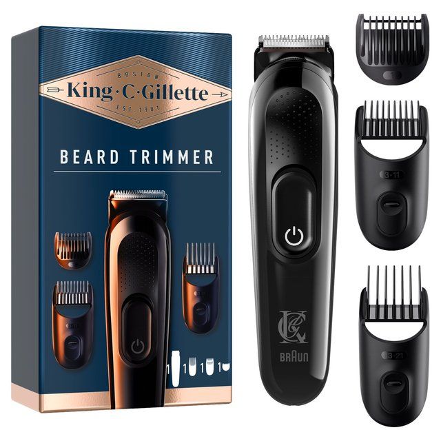 King C. Gillette Cordless Beard Hair Trimmer with 3 Interchangeable Combs
