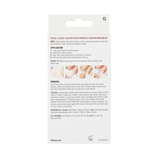 Kiss Salon Acrylic Fn Toe Nails - White