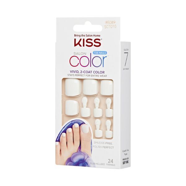 Kiss Salon Acrylic Fn Toe Nails - White