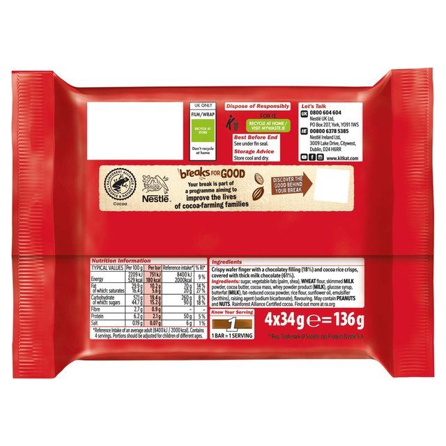 Kit Kat Double Chocolate Multipack 4 x 34g