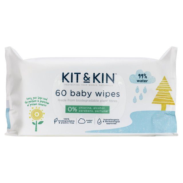 Kit & Kin Biodegradable Baby Wipes 60 per pack