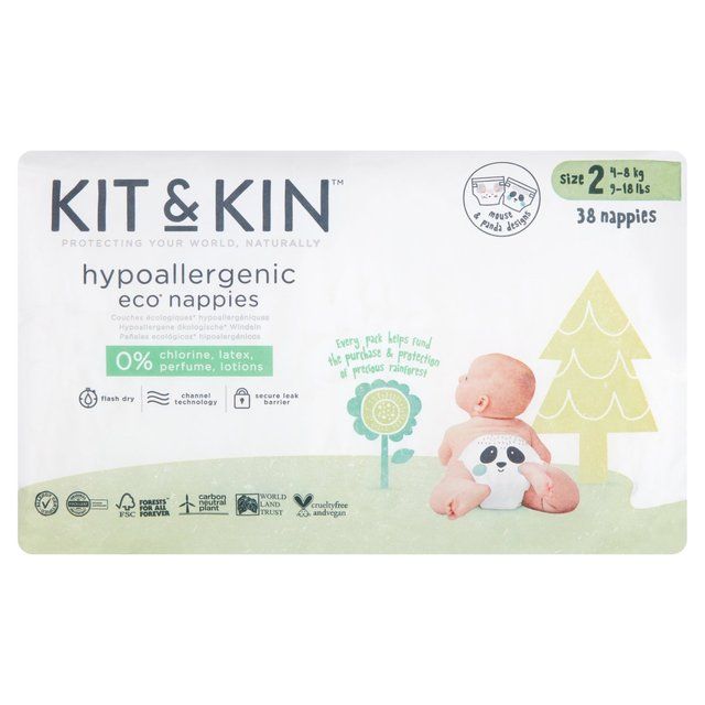 Kit & Kin Eco Nappies Size 2 (4-8kg) 38 per pack