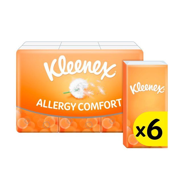 Kleenex Allergy Comfort Pocket Pack Tissues 6 x 9 per pack