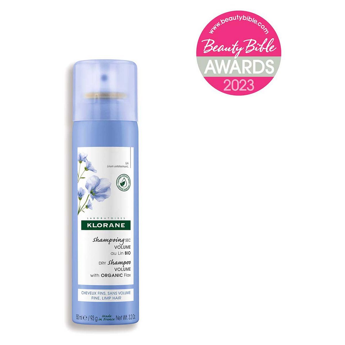 Klorane Volumising Dry Shampoo with Organic Flax 150ml