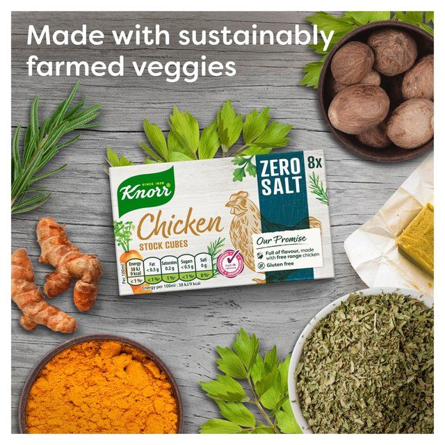 Knorr 8 Chicken Zero Salt Stock Cubes   72g