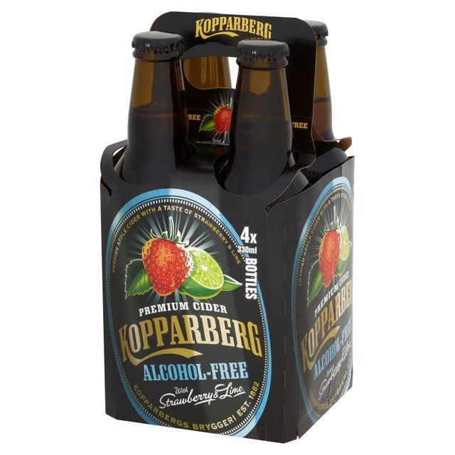 Kopparberg Alcohol Free Strawberry & Lime Cider Bottles 4 x 330ml