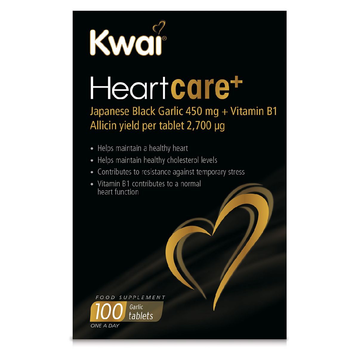 Kwai Heartcare+ Japanese Black Garlic 450 mg + Vitamin B1 100 Tablets