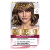 L’Oréal Paris Excellence Crème Permanent Hair Dye, Up to 100% Grey Hair Coverage, 7 Natural Dark Blonde,