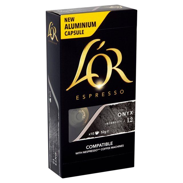 L'OR Onyx Coffee Pods x10 Intensity 12 10 per pack