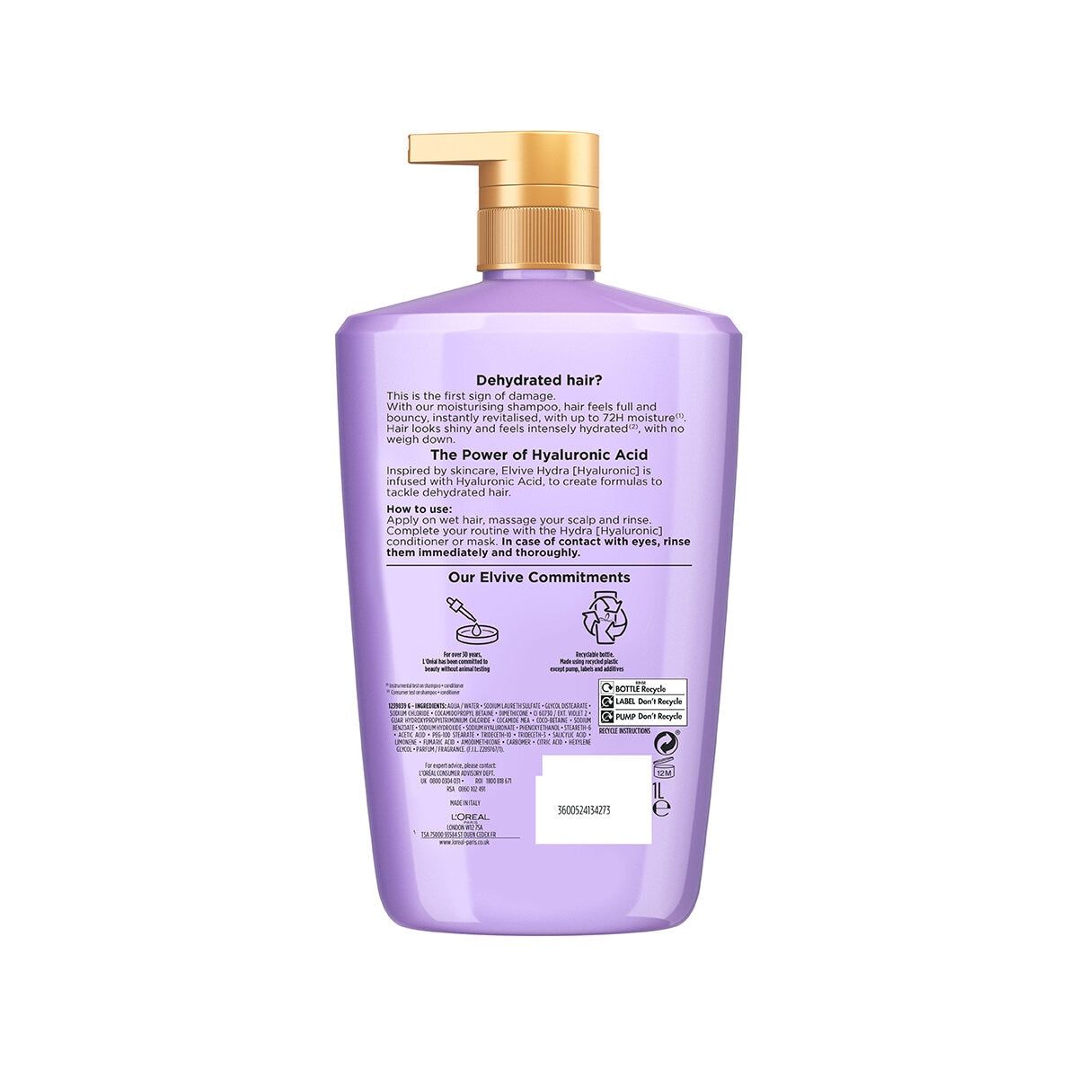 L'oreal Elvive Hydra Hyaluronic Shampoo 2 x 1L