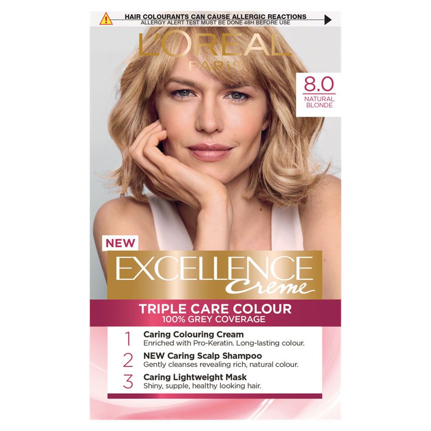 L'Oreal Excellence Crème Permanent Hair Colour Natural Blonde 8