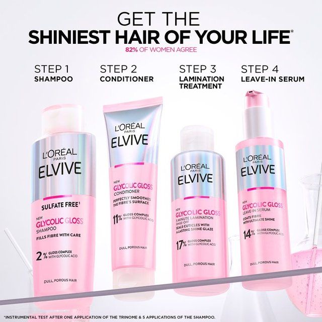 L'Oreal Paris Elvive Glycolic Gloss Conditioner for Dull Porous Hair 150ml 150ml