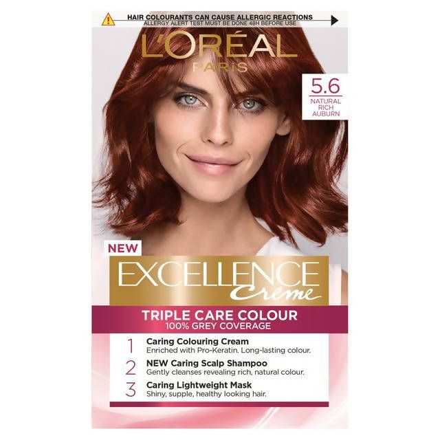 L'Oreal Paris Excellence Permanent Hair Dye Rich Auburn Red 5.6