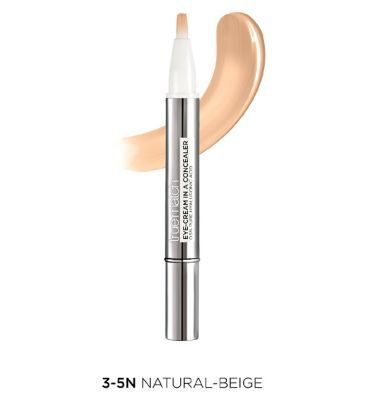 L'Oreal Paris True Match Eye Cream in a Concealer, Hyaluronic Acid, natural finish, buildable coverage 3-5N