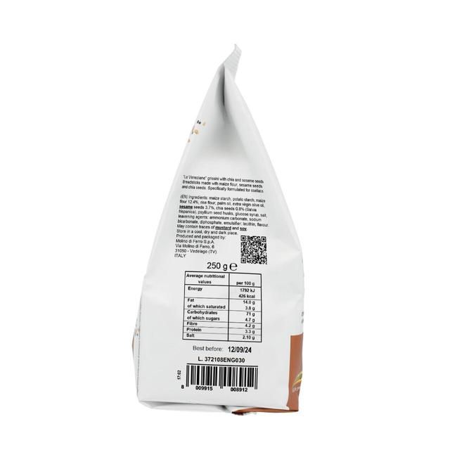 Le Veneziane Gluten Free Sesame & Chia Grissini Breadsticks 250g