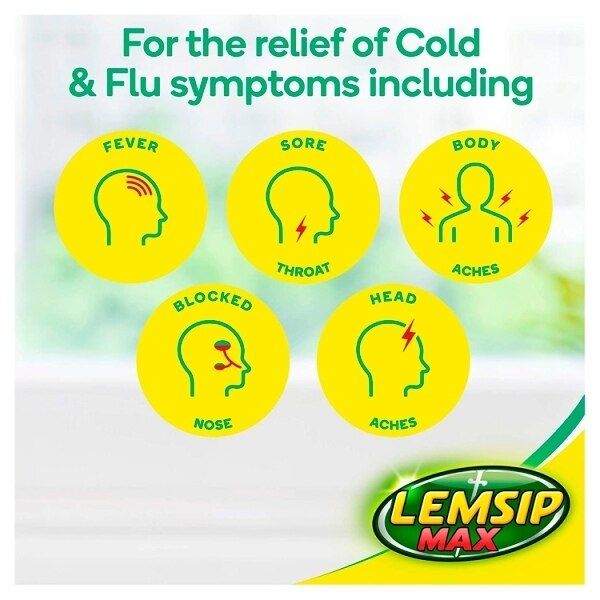 Lemsip Max Cold & Flu Lemon Sachets Paracetamol 10s
