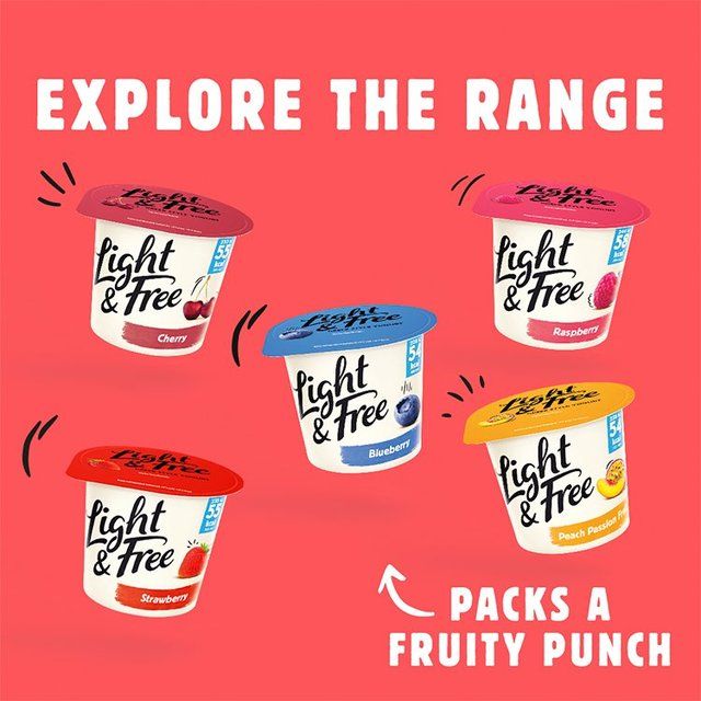 Light & Free Cherry Greek Style 0% Added Sugar Fat Free Yoghurt 4 x 115g