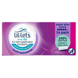 Lil-Lets Super Plus Extra Non-Applicator Tampons   14 per pack