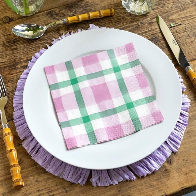 Lilac & Green Paper Party Napkins 20 per pack