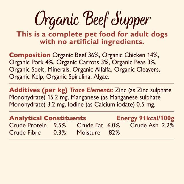 Lily's Kitchen Organic Beef & Spelt Supper for Dogs 150g