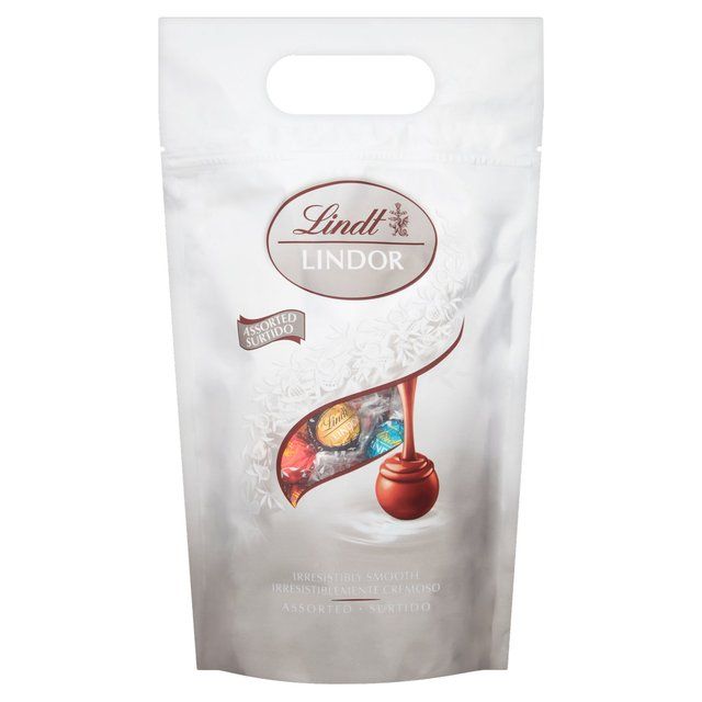 Lindt LINDOR Assorted Chocolate Truffles Silver Bag 1kg