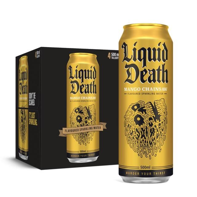 Liquid Death Mango Chainsaw Sparkling Water 4 x 500ml
