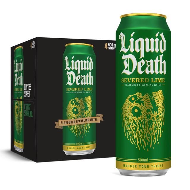 Liquid Death Severed Lime Sparkling Water 4 x 500ml