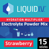 Liquid IV Electrolyte Powder Mix Food Supplement Strawberry Sachets x15