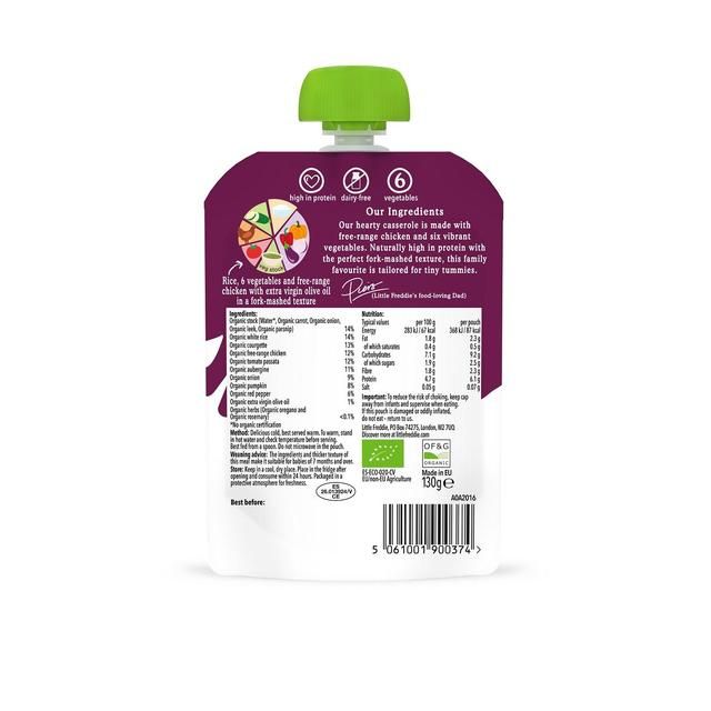Little Freddie Chicken & Rice Casserole Organic Baby Food 130g