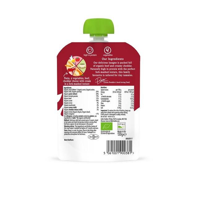 Little Freddie Organic Baby Food Beef Lasagne with Cheese 130g