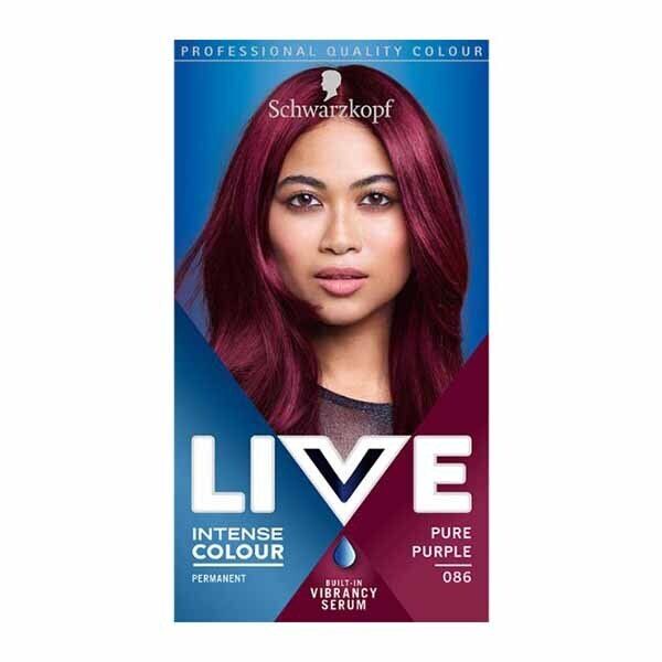 LIVE Intense Colour Permanent Black Hair Dye Deep Black Pure Purple 086