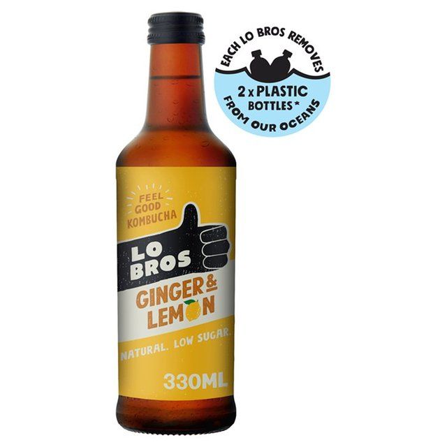 Lo Bros Kombucha Ginger & Lemon Low Sugar 330ml