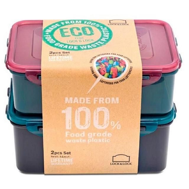 Lock & Lock Eco 1l & 1.4l Set 2 per pack