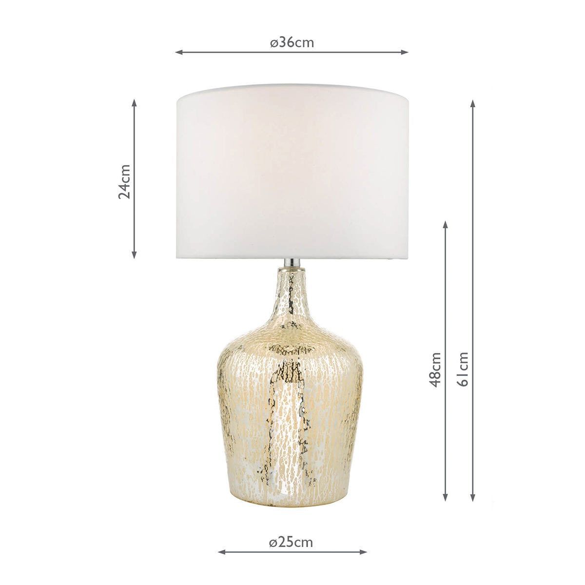 Lolek Silver Glass Dual Light Table Lamp