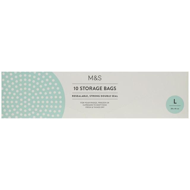 M&S 10 Large Resealable Storage Bags 10 per pack