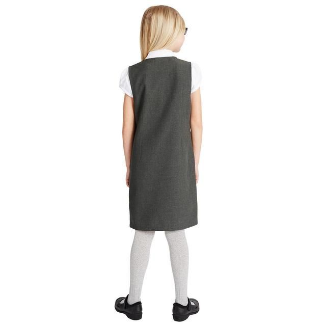 M&S 2pk Girls School Pinafores 3-10 Years Grey