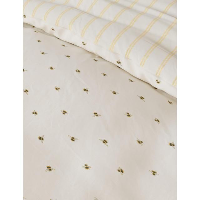 M&S Bee Stripe Bedset Single- King Ochre
