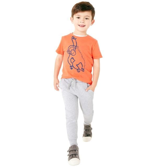 M&S Boys Draw Cord Joggers Grey 4-5 Years