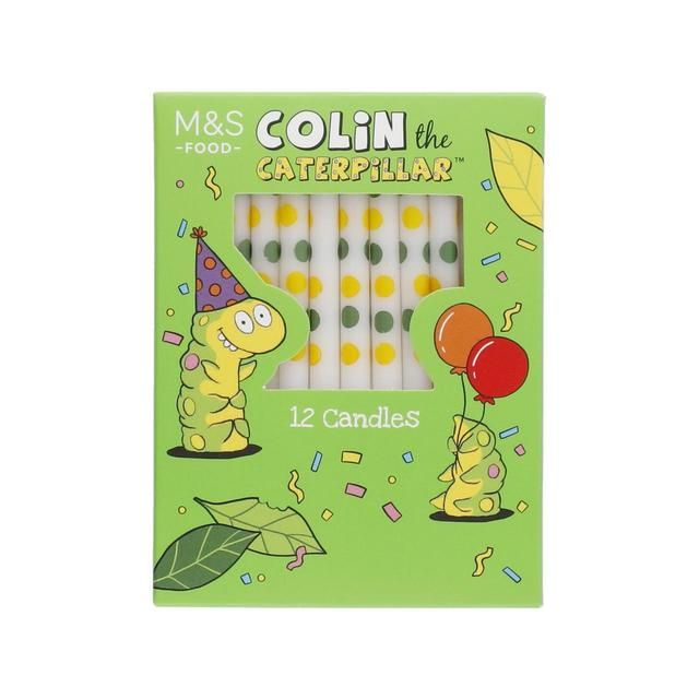 M&S Colin Caterpillar Spotty Cake Candles 12 per pack